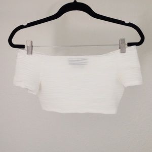 Nasty Gal white off the shoulder crop top