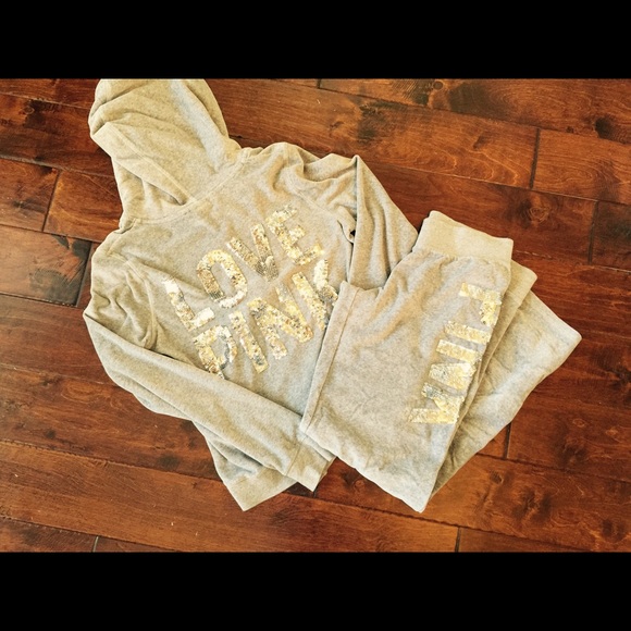 Victoria Secret Velour sequins track suit