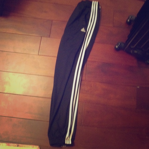 Black and white Adidas pants