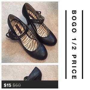 Madden Girl Black Edgy Heels & Ruby Ring