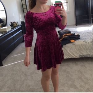 red velvet dress