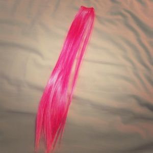 Hot pink clip in hair extension