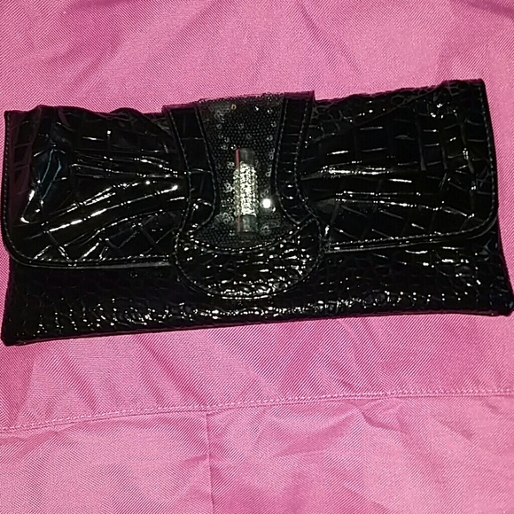 Black sequin clutch
