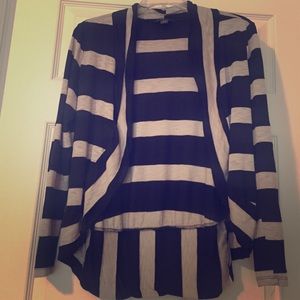 Black and tan striped light weight cardigan