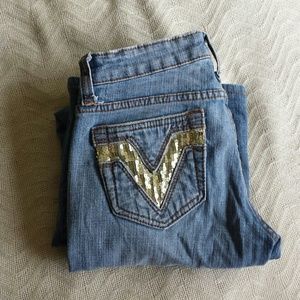 Charlotte Russe bootcut jeans with sequin pockets