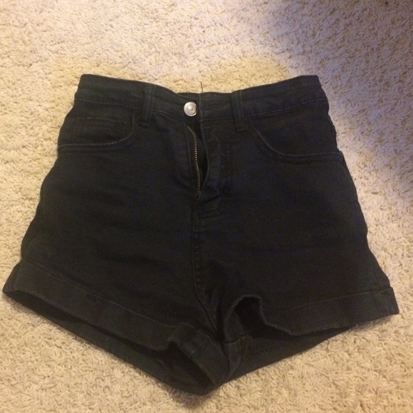 black high rise shorts