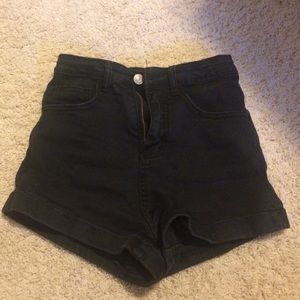 black high rise shorts
