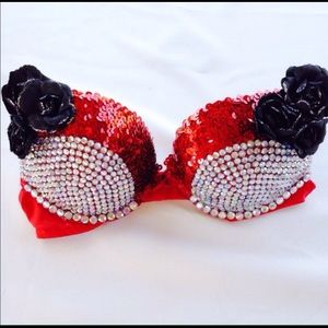 Red rave bra.