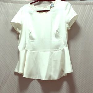 DKNY Cream peplum top