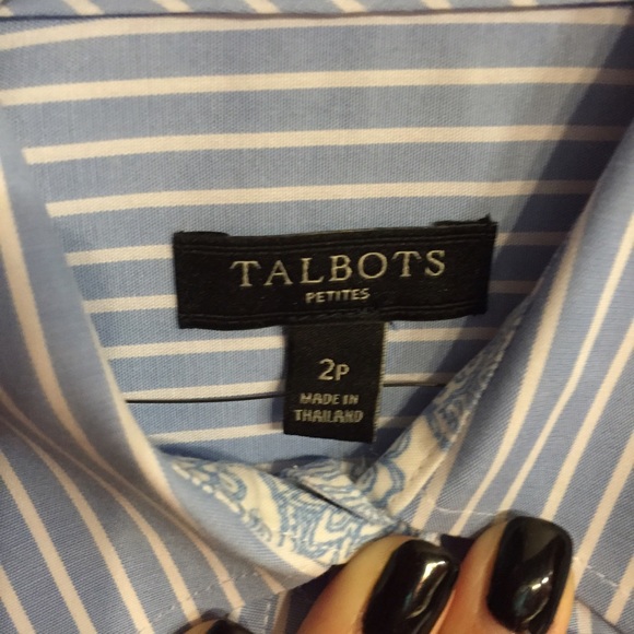 blue & white stripped button down - Picture 2 of 2