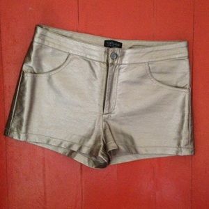 Golden, high-waisted booty shorts