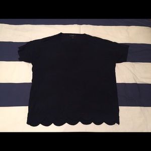 J. Crew Lightweight Scalloped Sweater