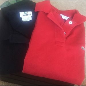 Bundle 2 Lacoste Polos (red/36 -black/40)