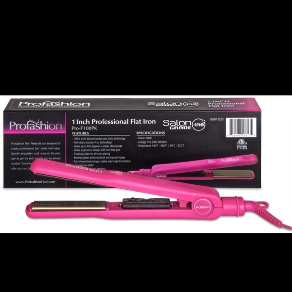 💥SOLD💥 1-inch, Hot Pink Profashion Flat Iron - Picture 2 of 3