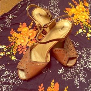Anthro brown sandals