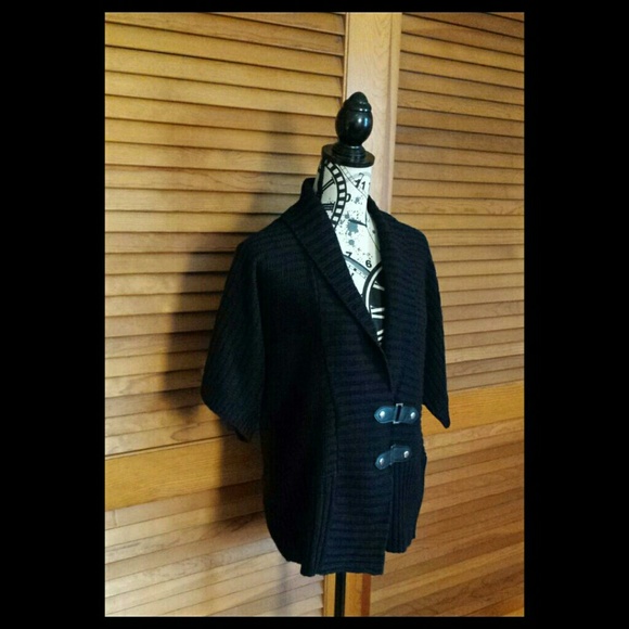 NWOT Black sweater with buckles