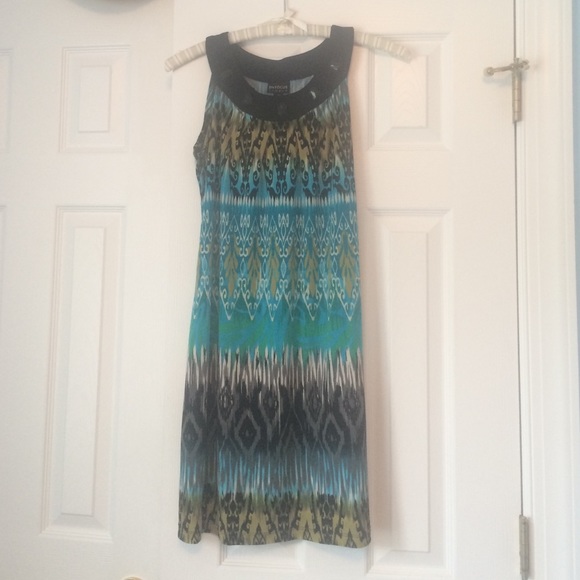 Enfocus Studio  Dresses & Skirts - Blue geometric summer formal dress size 4