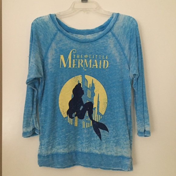 Sheer blue mid-sleeve little mermaid shirt