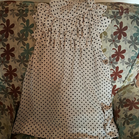 Polka dot ruffle top