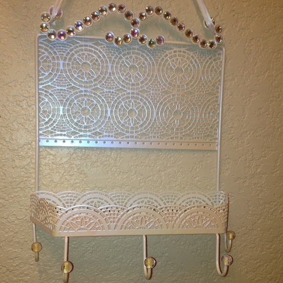 White Earring/Necklace Holder