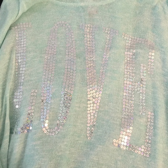 LOVE mint green light sweater