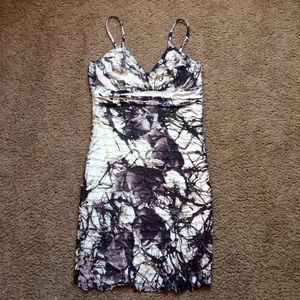 Papaya monochromatic tie dye ruffle dress