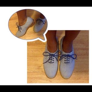 Blue and white stripe nautical oxfords