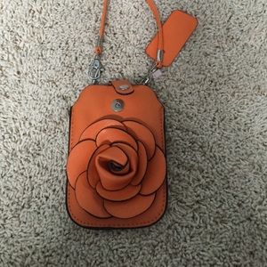 Orange rose cell phone holder