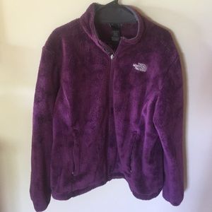 XL plush purple North Face jacket