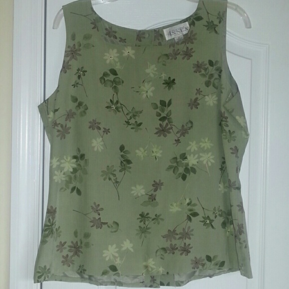 Casual corner green silk top