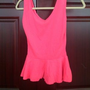 Hot Pink Peplum Top Size 4