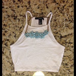 White crop top