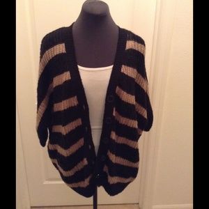 💥SOLD!!💥Brown and black striped sweater cardigan