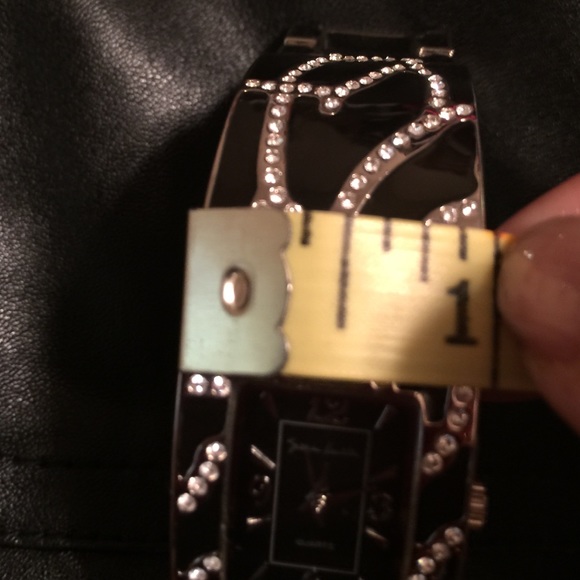 VINTAGE 7" bracelet bangle watch with rhinestones - Picture 4 of 4