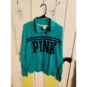 VS " Pink " teal half zip