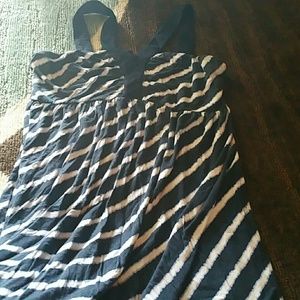 Lane Bryant navy striped  dress and lace skirt