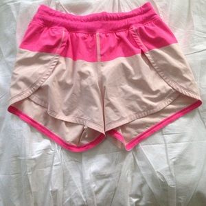 Lulu lemon nude and pink run shorts