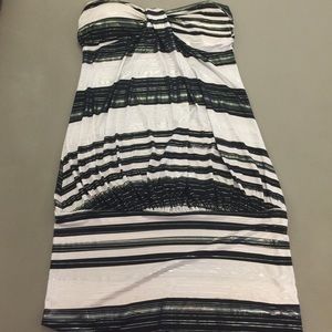 Black and white evening dress