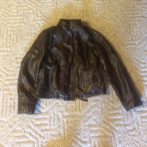 Brown leather jacket