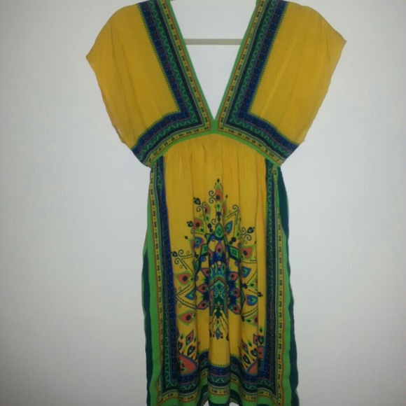 Deep v-neck cotton dress - Picture 1 of 4