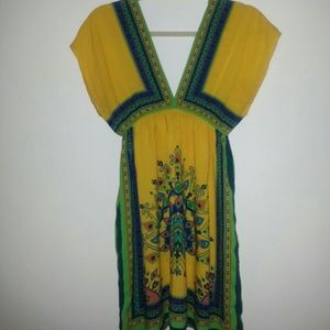 Deep v-neck cotton dress