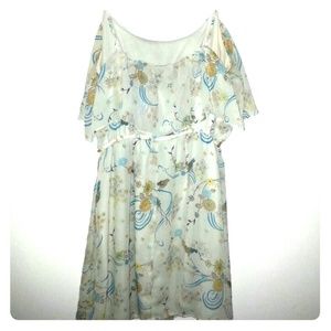 Floral and bird print dress