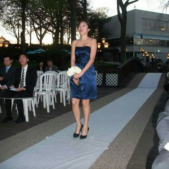 David's Bridal Navy Blue Dress - Picture 1 of 3