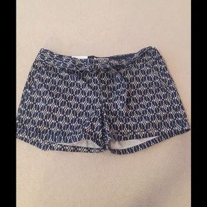 Navy Patterned Shorts