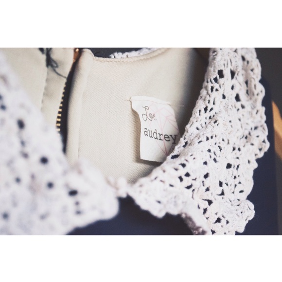 Adorable dress with lace Peter Pan collar
