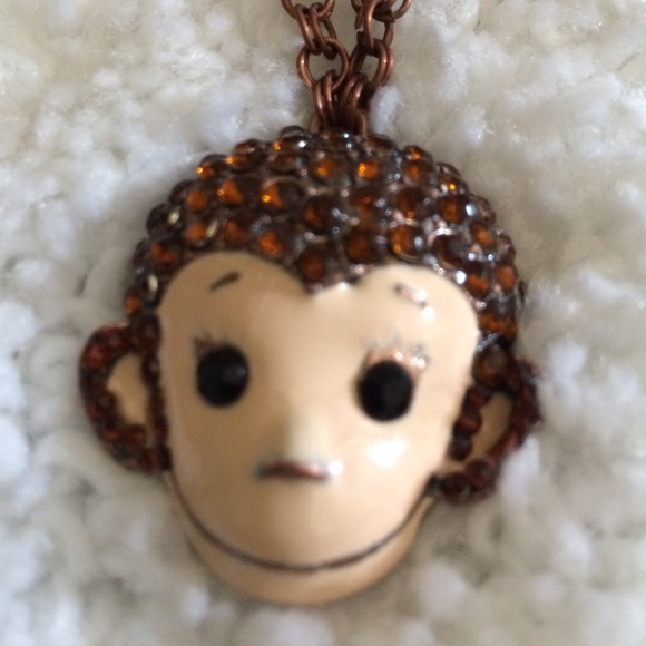 Rhinestone Monkey Necklace