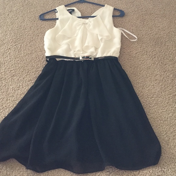 White and black dress