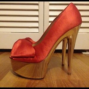 Orange Peep Toe Baker's heels