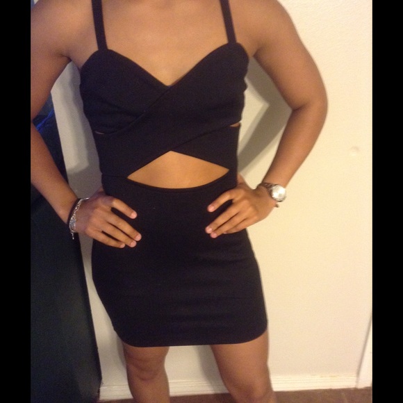 Out on the town black body-con dress.