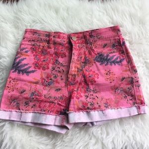 High-waisted Floral UO Shorts